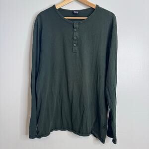 Patagonia organic cotton Henley long sleeve shirt green men’s large